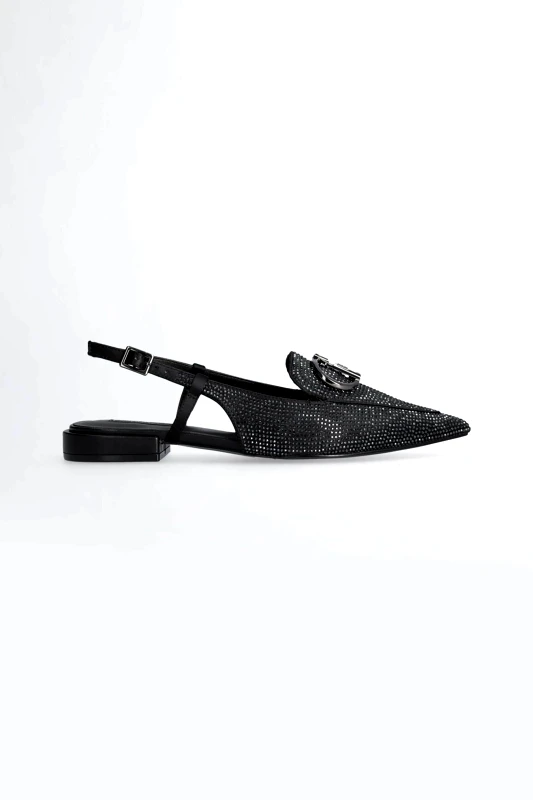 LIU JO Liu Jo γυναικείες slingback μπαλαρίνες με στρας - SF4185TX001 Μαύρο