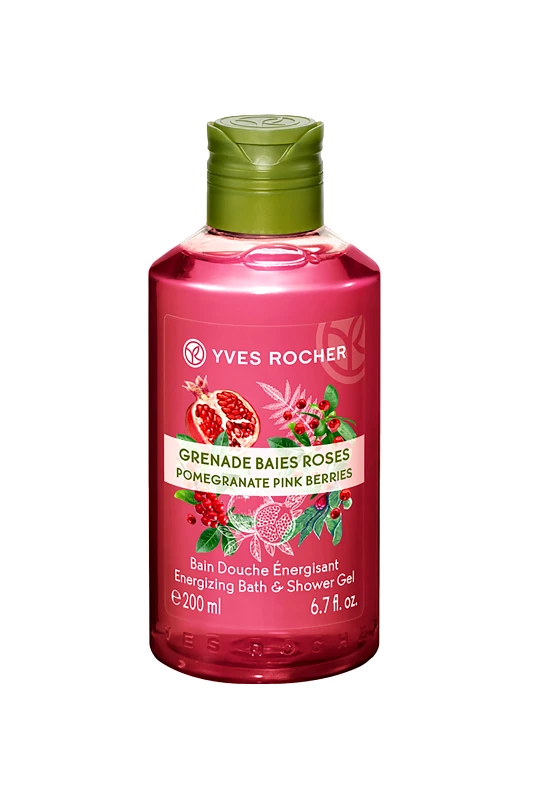 YVES ROCHER Yves Rocher Energizing Bath and Shower Gel Pomegranate Pink Berries - 07289