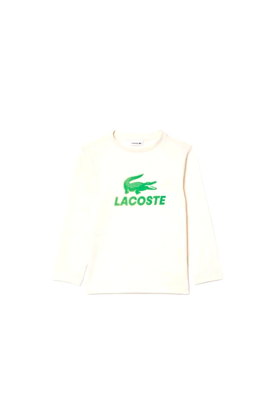 LACOSTE Lacoste παιδική μακρυμάνικη μπλούζα με logo print - TJ2567-00 Εκρού