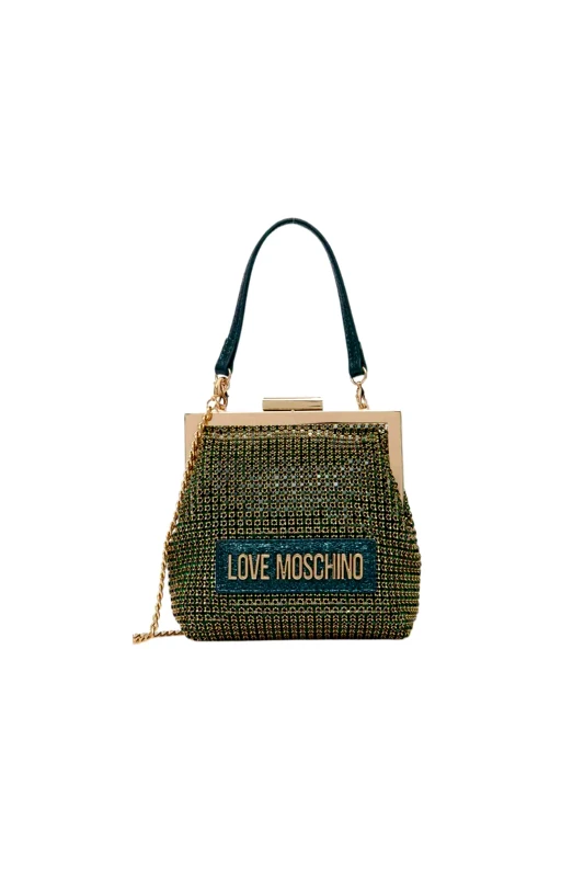 LOVE MOSCHINO Love Moschino γυναικεία τσάντα χειρός με all-over σχέδιο με στρας - JC4043PP1LLP1 Πράσινο