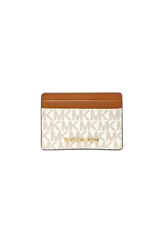 MICHAEL KORS Michael Kors γυναικεία θήκη για κάρτες με μεταλλικό λογότυπο - 32F1GJ6D0B Εκρού