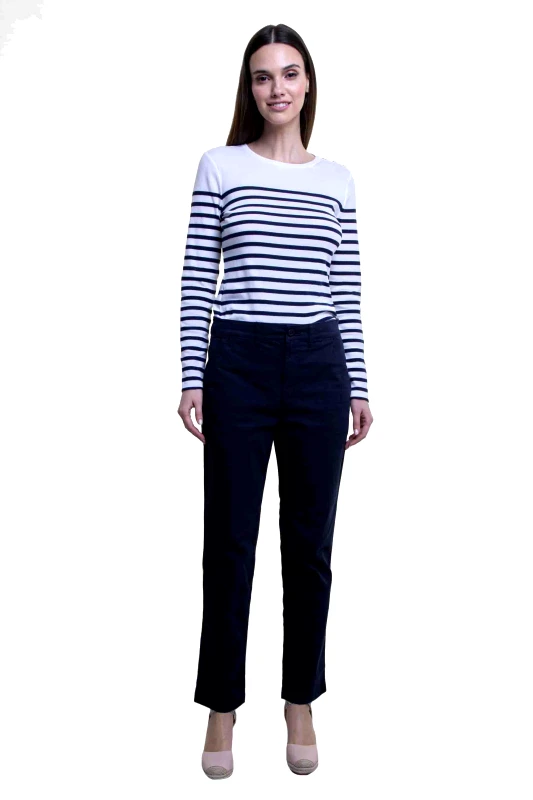LAUREN RALPH LAUREN Lauren Ralph Lauren γυναικείο chino παντελόνι μονόχρωμο με τσέπες μπροστά και πίσω - 200812287001 Σκούρο Μπλε