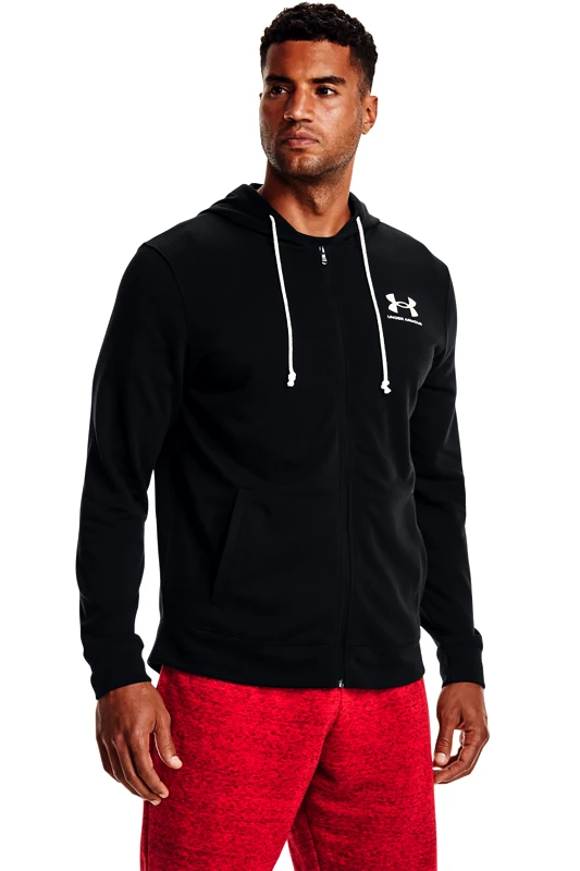 UNDER ARMOUR Under Armour ανδρική ζακέτα φούτερ με κουκούλα και logo print "Rival Terry LC FZ" - 1370409 Μαύρο