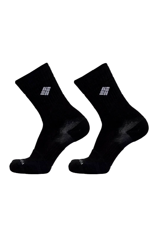 COLUMBIA Columbia σετ unisex κάλτσες μονόχρωμες με λογότυπο "Outdoor Hike" (2 τεμάχια) - C1173BlackM Μαύρο