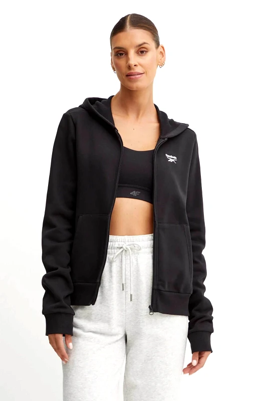 REEBOK Reebok γυναικεία ζακέτα φούτερ με κουκούλα και κεντημένο logo Regular Fit - RCF24ST/100202902W Μαύρο