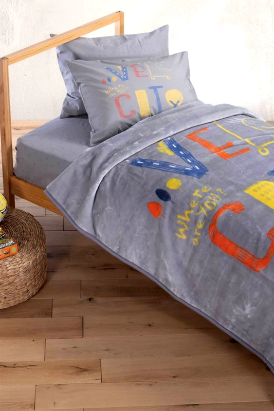 NEF-NEF HOMEWARE NEF-NEF παιδική κουβέρτα "Velocity" 160 x 220 cm - 036151 Γκρι
