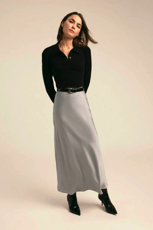 FAVORITE DAUGHTER Favorite Daughter γυναικεία maxi φούστα σατέν "The Favorite" - 45FEC9SK8010-UTG Γκρι