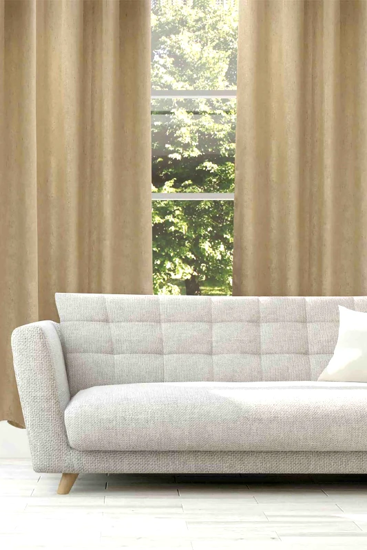 DAS HOME Das Home κουρτίνα μονόχρωμη με κρίκους "2247" 140 x 270 cm - 420142702247 Μπεζ