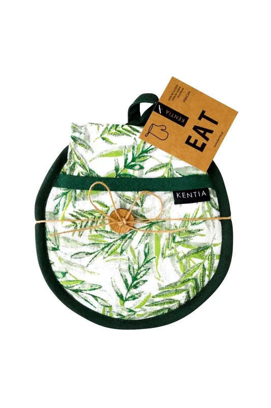 KENTIA Kentia σετ πετσέτα κουζίνας με πιάστρα "Pot 243" (2 τεμάχια) - 000076264