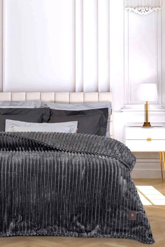 GREENWICH POLO CLUB Greenwich Polo Club κουβέρτα μονή fleece "Essential 3486" 160 x 220 cm - 220588103486 Ανθρακί