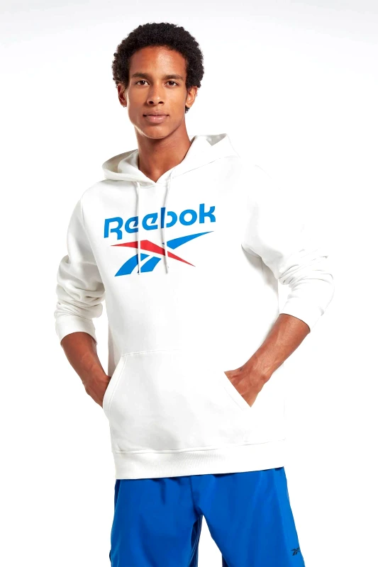 REEBOK Reebok ανδρική μπλούζα φούτερ με κουκούλα και logo print Regular Fit - RCF23ST/100050293M Λευκό
