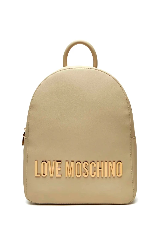LOVE MOSCHINO Love Moschino γυναικείο backpack με ανάγλυφο μεταλλικό λογότυπο - JC4193PP1MKD0 Εκρού