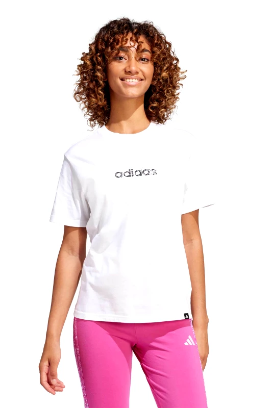 ADIDAS Adidas γυναικείο T-shirt Regular Fit "Camo Linear Graphic" - JN1400 Λευκό