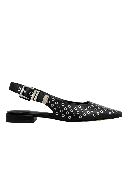 MICHAEL KORS Michael Kors γυναικεία δερμάτινα flat slingback παπούτσια "Darrington" - 40R5DAFP1L Μαύρο
