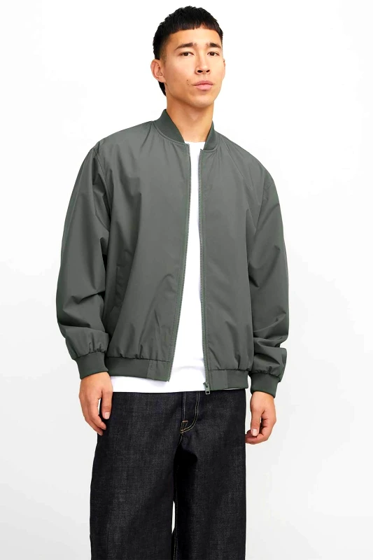 JACK & JONES JACK & JONES ανδρικό μονόχρωμο bomber jacket με λογότυπο - 12268608 Λαδί