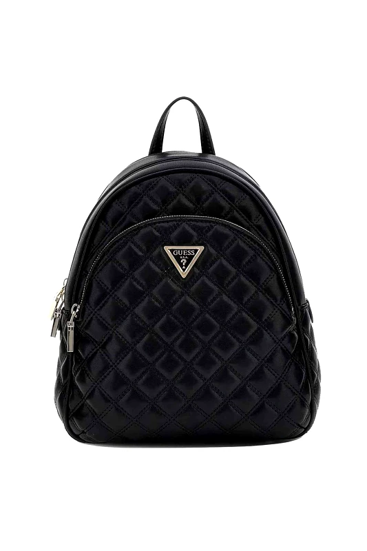 GUESS Guess γυναικείο backpack καπιτονέ με μεταλλικό λογότυπο "Giully Dome" - HWQG8748320 Μαύρο