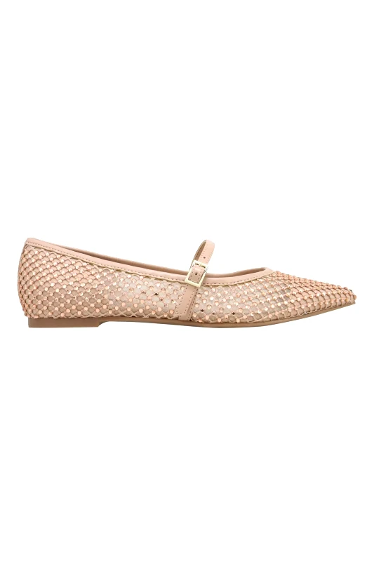 NINE WEST Nine West γυναικείες μπαλαρίνες με στρας "Bray2" - BRAY2 NAP PU Μπεζ