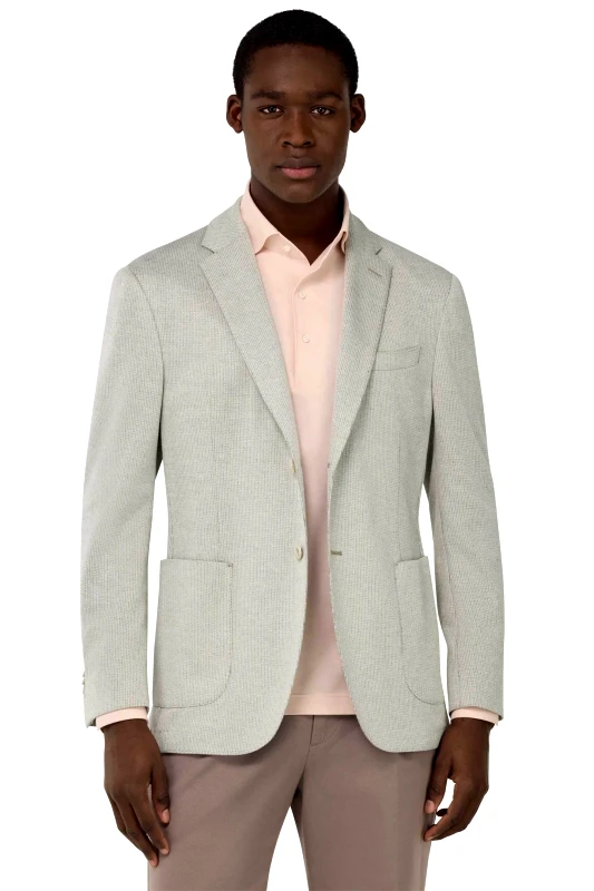 BOGGI MILANO Boggi Milano ανδρικό σακάκι με herringbone pattern Regular Fit - BO25P031401 Γκρι