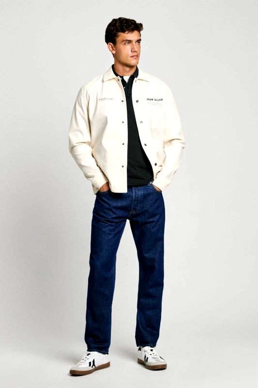 PEPE JEANS Pepe Jeans ανδρικό overshirt με logo print Regular Fit - PM308811 Εκρού