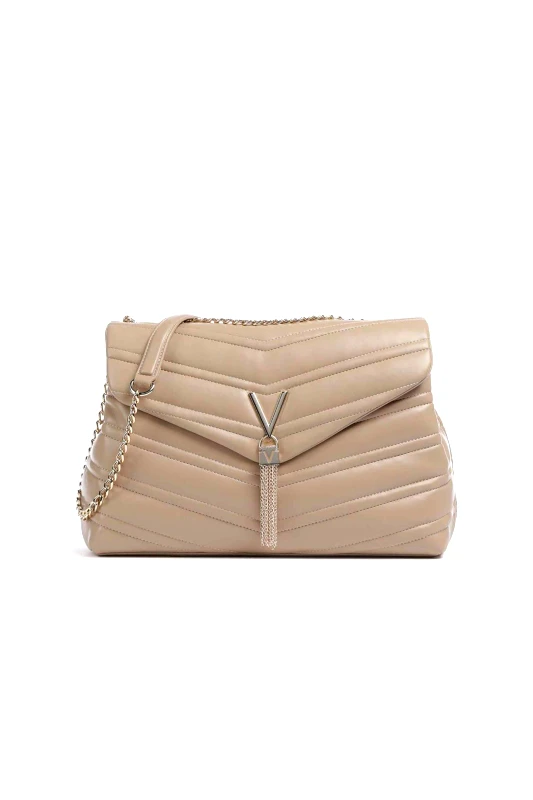 VALENTINO BY MARIO VALENTINO Valentino γυναικεία τσάντα ώμου με μεταλλικό monogram "Privilege" - 17LVBS8DN09/PRI Μπεζ