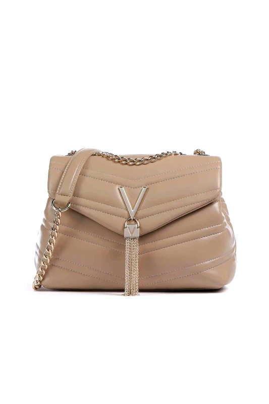 VALENTINO BY MARIO VALENTINO Valentino γυναικεία τσάντα ώμου με μεταλλικό monogram "Privilege" - 17LVBS8DN10/PRI Μπεζ