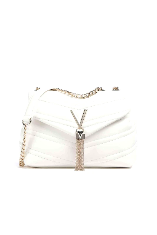 VALENTINO BY MARIO VALENTINO Valentino γυναικεία τσάντα ώμου με μεταλλικό monogram "Privilege" - 17LVBS8DN10/PRI Λευκό