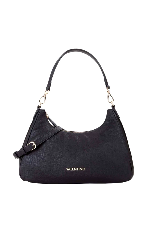 VALENTINO BY MARIO VALENTINO Valentino γυναικεία τσάντα ώμου hobo με μεταλλικό monogram "Twig" - 17LVBS8NQ07/TWI Μαύρο