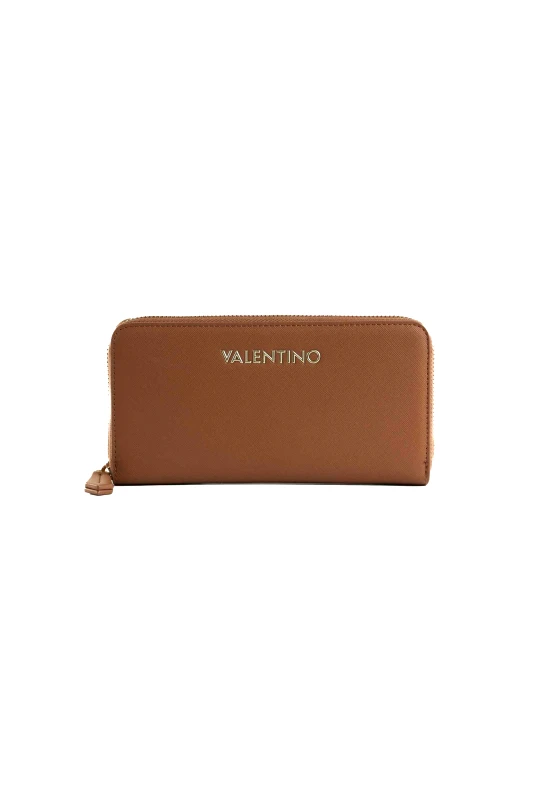 VALENTINO BY MARIO VALENTINO Valentino γυναικείο πορτοφόλι με μεταλλικό λογότυπο "Zero" - 17LVPS7B3155/ZE Καφέ