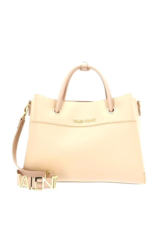 VALENTINO BY MARIO VALENTINO Valentino γυναικεία τσάντα shopper με μεταλλικό λογότυπο "Alexia" - 17LVBS5A802/ALE Μπεζ