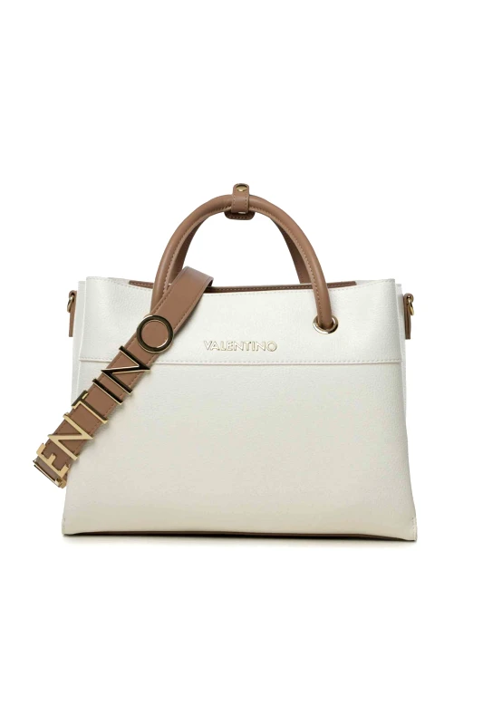VALENTINO BY MARIO VALENTINO Valentino γυναικεία τσάντα shopper με μεταλλικό λογότυπο "Alexia" - 17LVBS5A802/ALE Λευκό