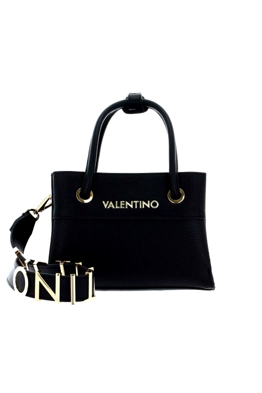 VALENTINO BY MARIO VALENTINO Valentino γυναικεία τσάντα χειρός tote με μεταλλικό λογότυπο "Alexia" - 17LVBS5A805/ALE Μαύρο