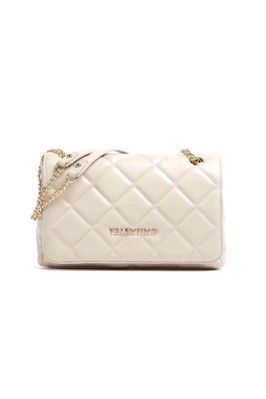VALENTINO BY MARIO VALENTINO Valentino γυναικεία τσάντα ώμου καπιτονέ με μεταλλικό λογότυπο "Ocarina" - 17LVBS3KK02R/OC Μπεζ