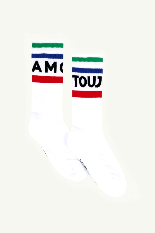 MAISON LABICHE Maison Labiche γυναικείες κλασικές κάλτσες "Amour Toujours Gasnier" - KASAMOURTJRS Λευκό