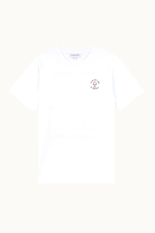 MAISON LABICHE Maison Labiche ανδρικό T-shirt μονόχρωμο "Menu Club Patureau" - VMPATUREAUMENU Λευκό