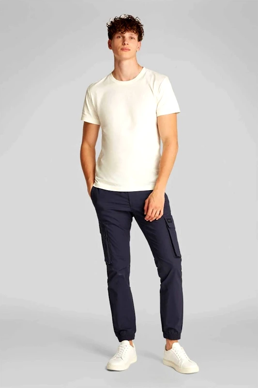 CALVIN KLEIN JEANS Calvin Klein Jeans ανδρικό παντελόνι cargo μονόχρωμο Skinny Fit - J30J327614 Μπλε Σκούρο