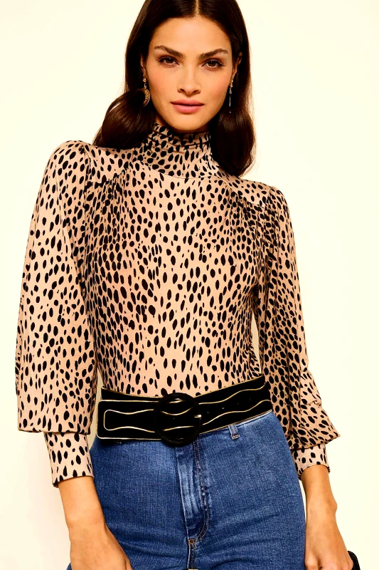 RIXO Rixo γυναικεία μπλούζα με animal print "Suki" - 030.00709.125.06046 Μπεζ