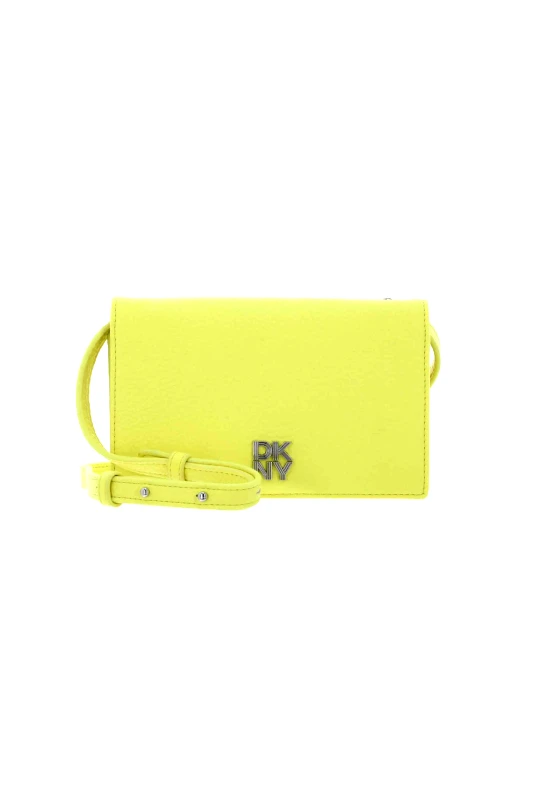 DKNY DKNY γυναικείο τσαντάκι clutch με μεταλλικό λογότυπο "Etta" - R445AH95 Κίτρινο