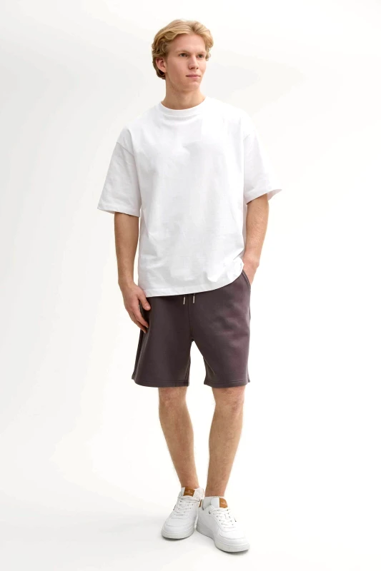 TOM TAILOR Tom Tailor ανδρική βερμούδα μονόχρωμη Relaxed Fit - 1045584 Γκρι