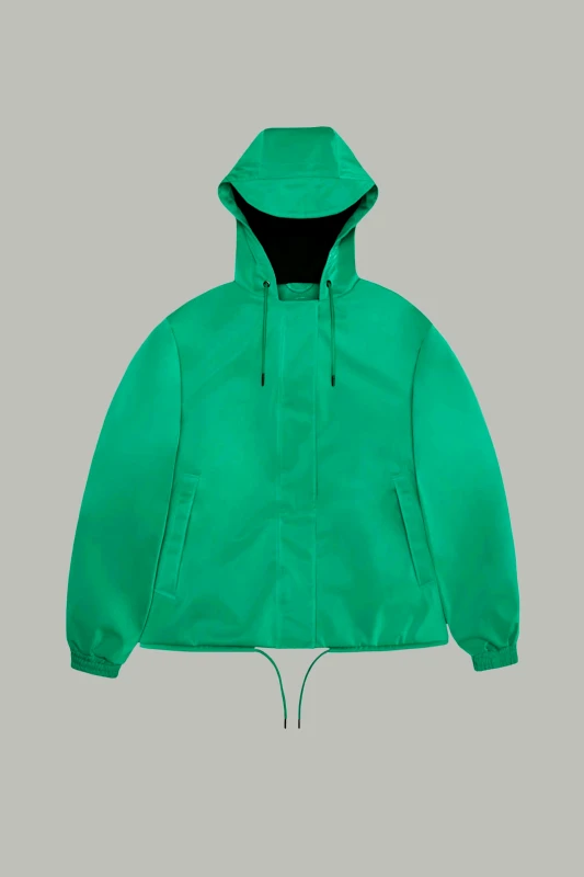 RAINS Rains unisex αδιάβροχο cropped "String W Jacket" - RNSS2518040 Πράσινο Tropical