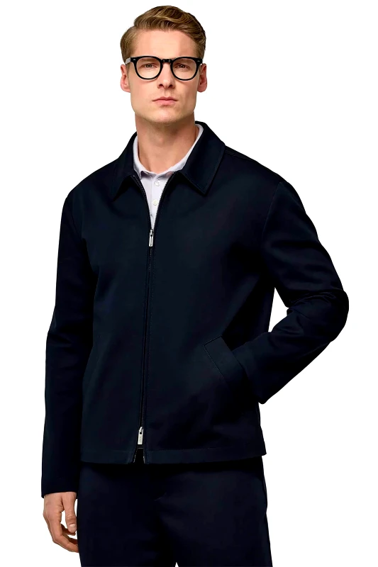 BOGGI MILANO Boggi Milano ανδρικό μονόχρωμο bomber jacket - BO25P025201 Μπλε Σκούρο