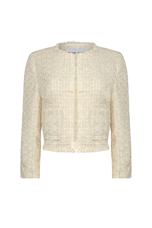 DKNY DKNY γυναικείο cropped jacket - DJ4J6078 Κρέμ