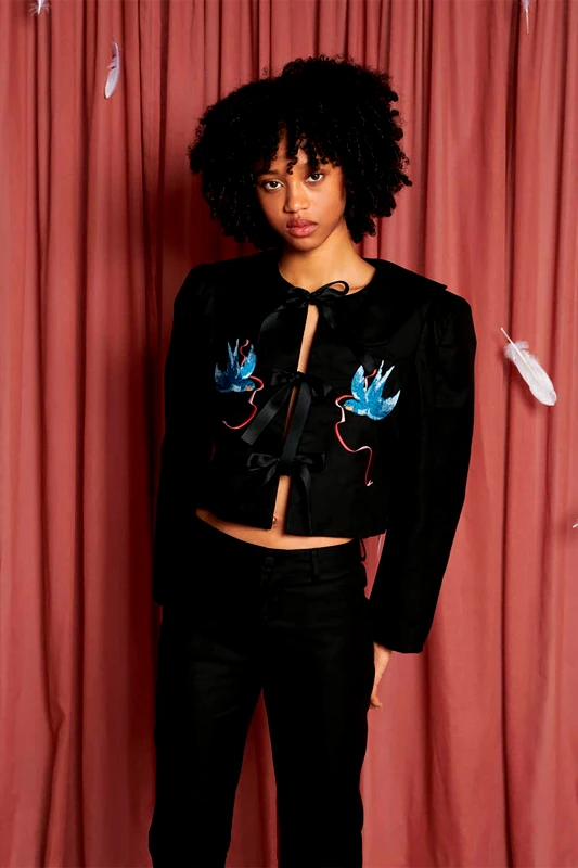 SISTER JANE Sister Jane γυναικείο jacket "Turtle Dove Bow" - JK316BLK Μαύρο