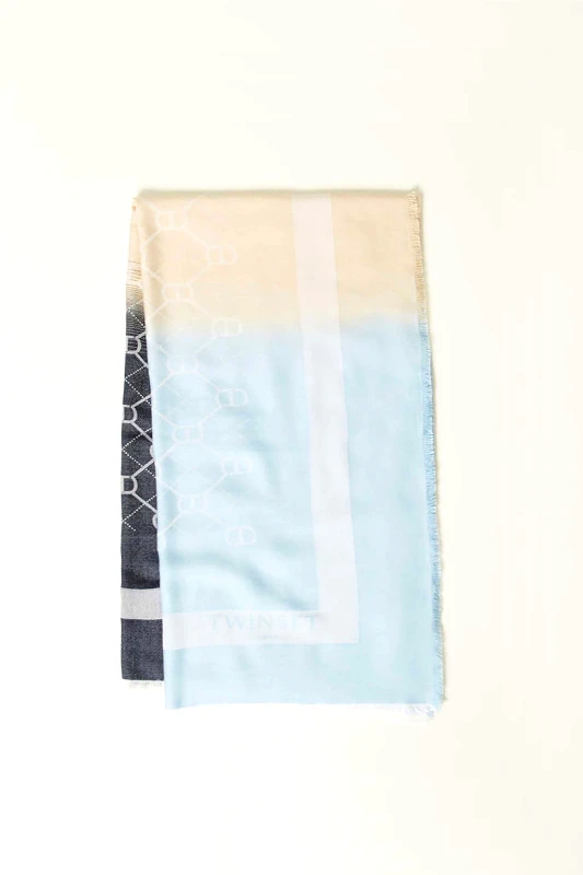 TWINSET Twinset γυναικείο φουλάρι με λογότυπο - 251TA4260 Γαλάζιο