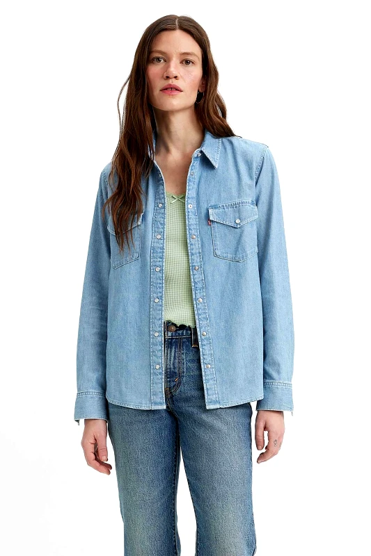 LEVI'S Levi's® γυναικείο denim πουκάμισο με τσέπες "Essential Western" - 167860018 Denim Blue Ανοιχτό