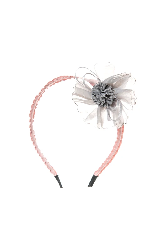 ALOUETTE Alouette παιδική στέκα μαλλιών με διακοσμητικό λουλούδι από τούλι - 00021546 Γκρι