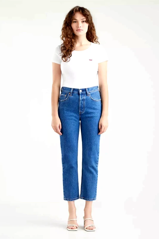 LEVI'S Levi's® γυναικείο τζιν παντελόνι ψηλόμεσο cropped "501 Crop" - 362000225 Denim Blue