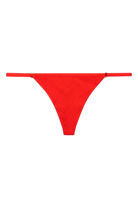 LOVE STORIES Love Stories γυναικείο σλιπ tanga μονόχρωμο ribbed "Carole" - L2371216400 Κόκκινο