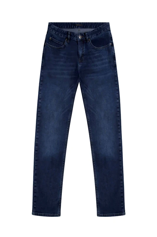 PRINCE OLIVER Prince Oliver ανδρικό τζιν παντελόνι πεντάτσεπο Comfort Slim Fit - 10582001 Μπλε Σκούρο