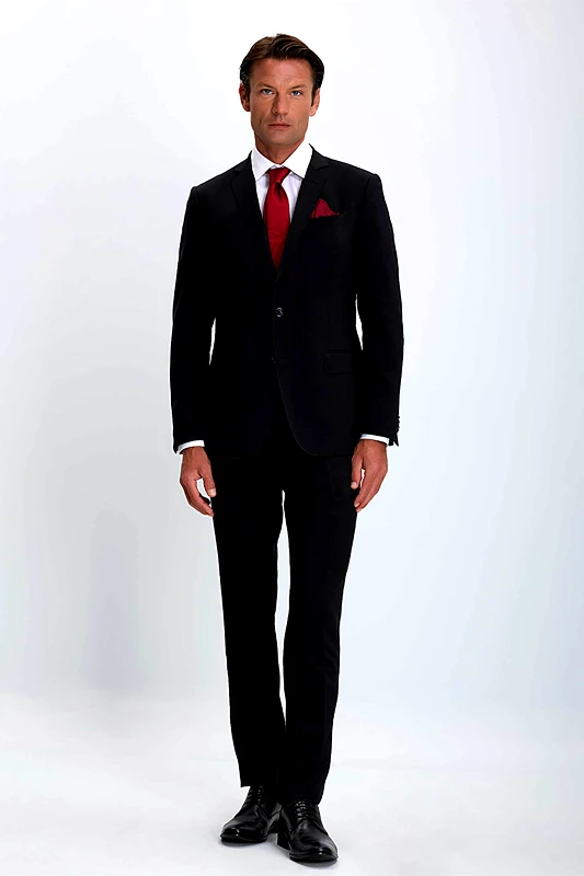 VARDAS Vardas ανδρικό κοστούμι μονόχρωμο Slim Fit - D101000731405101 Μαύρο