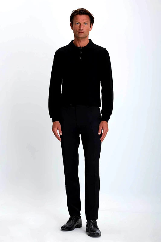 VARDAS Vardas αδνρικό παντελόνι μονόχρωμο "Formal" Slim Fit - D105000511100101 Μαύρο